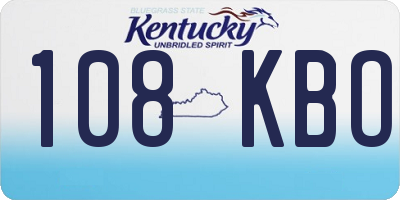 KY license plate 108KBO
