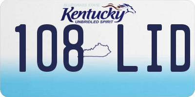 KY license plate 108LID
