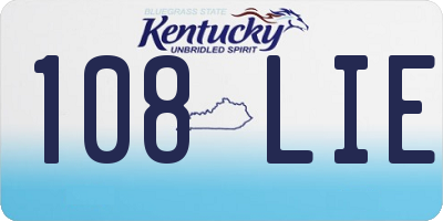 KY license plate 108LIE