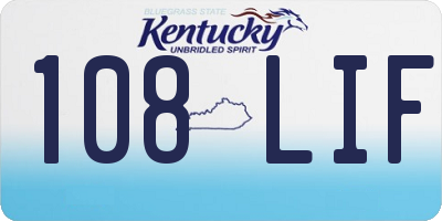 KY license plate 108LIF