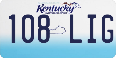 KY license plate 108LIG