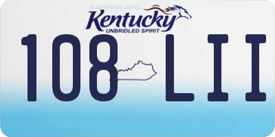KY license plate 108LII