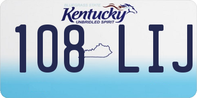 KY license plate 108LIJ