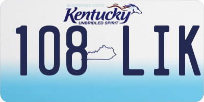 KY license plate 108LIK