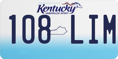 KY license plate 108LIM