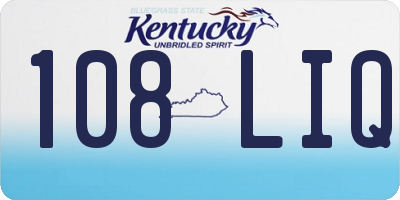 KY license plate 108LIQ
