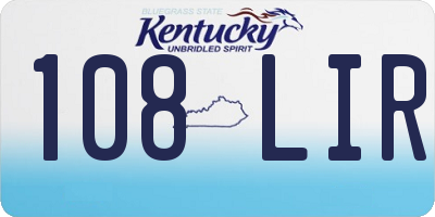 KY license plate 108LIR