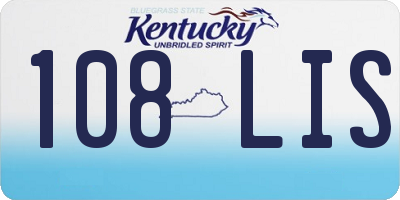 KY license plate 108LIS