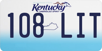 KY license plate 108LIT