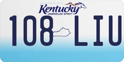 KY license plate 108LIU