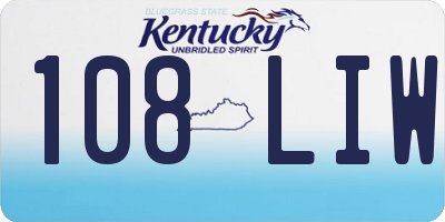 KY license plate 108LIW