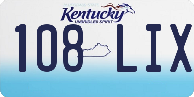 KY license plate 108LIX