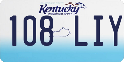 KY license plate 108LIY
