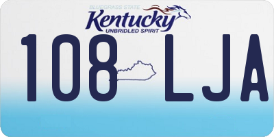 KY license plate 108LJA