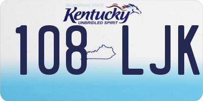 KY license plate 108LJK