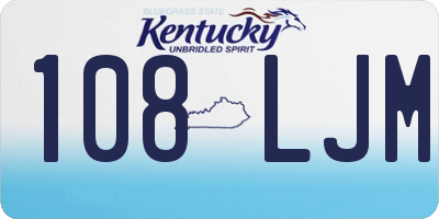 KY license plate 108LJM