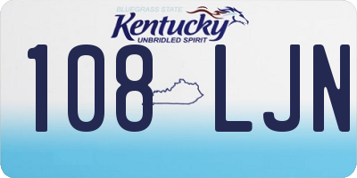 KY license plate 108LJN