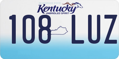 KY license plate 108LUZ