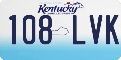 KY license plate 108LVK