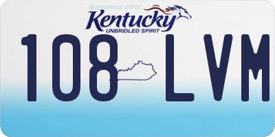 KY license plate 108LVM