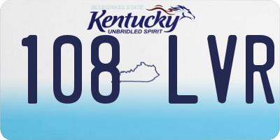 KY license plate 108LVR