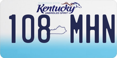 KY license plate 108MHN