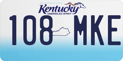 KY license plate 108MKE