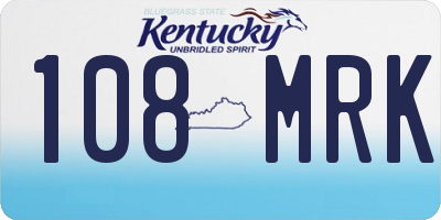 KY license plate 108MRK