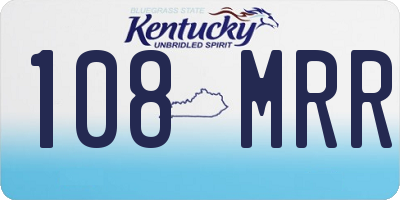 KY license plate 108MRR