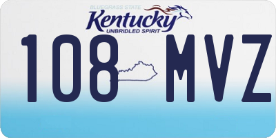 KY license plate 108MVZ
