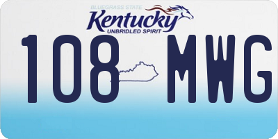 KY license plate 108MWG