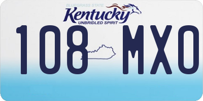 KY license plate 108MXO