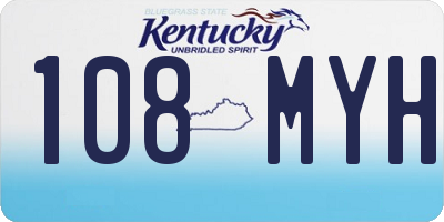 KY license plate 108MYH