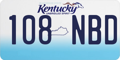 KY license plate 108NBD