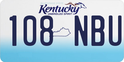 KY license plate 108NBU