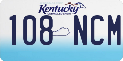 KY license plate 108NCM