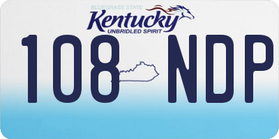 KY license plate 108NDP
