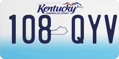 KY license plate 108QYV