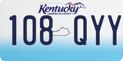 KY license plate 108QYY