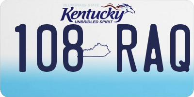 KY license plate 108RAQ