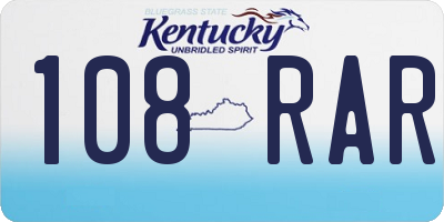 KY license plate 108RAR