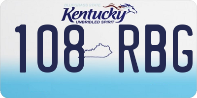 KY license plate 108RBG