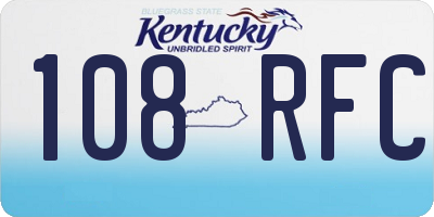 KY license plate 108RFC
