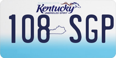 KY license plate 108SGP