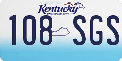 KY license plate 108SGS