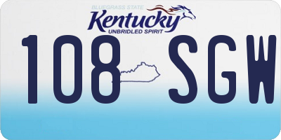 KY license plate 108SGW