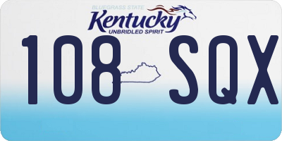 KY license plate 108SQX