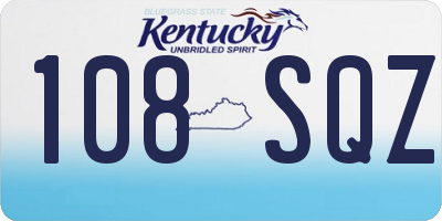 KY license plate 108SQZ