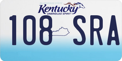 KY license plate 108SRA