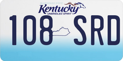 KY license plate 108SRD